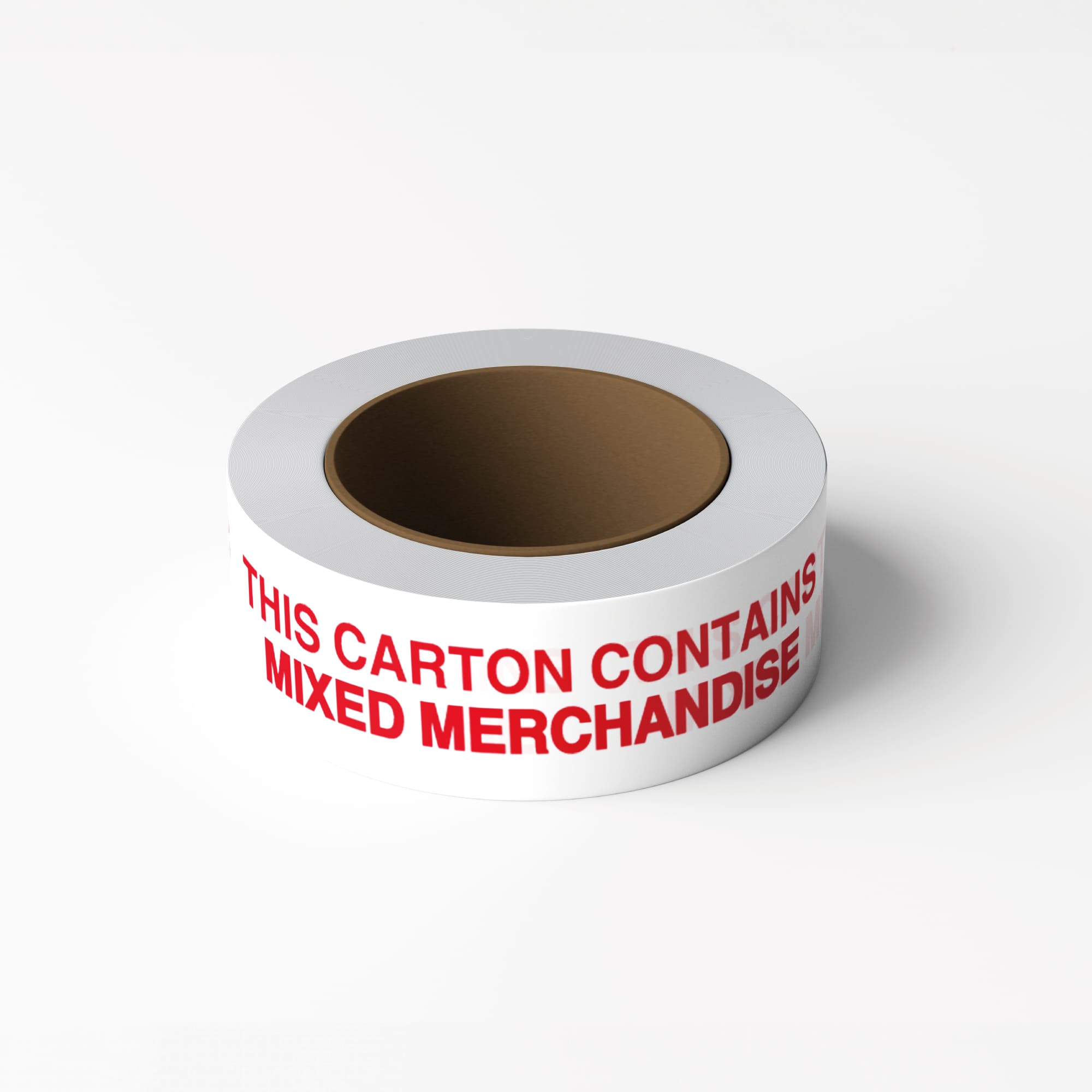 PrePrinted Tape, "THIS CARTON CONTAINS MIXED MERCHANDISE" (2" x 2 mil x 110yd)