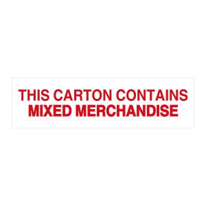 PrePrinted Tape, "THIS CARTON CONTAINS MIXED MERCHANDISE" (2" x 2 mil x 110yd)
