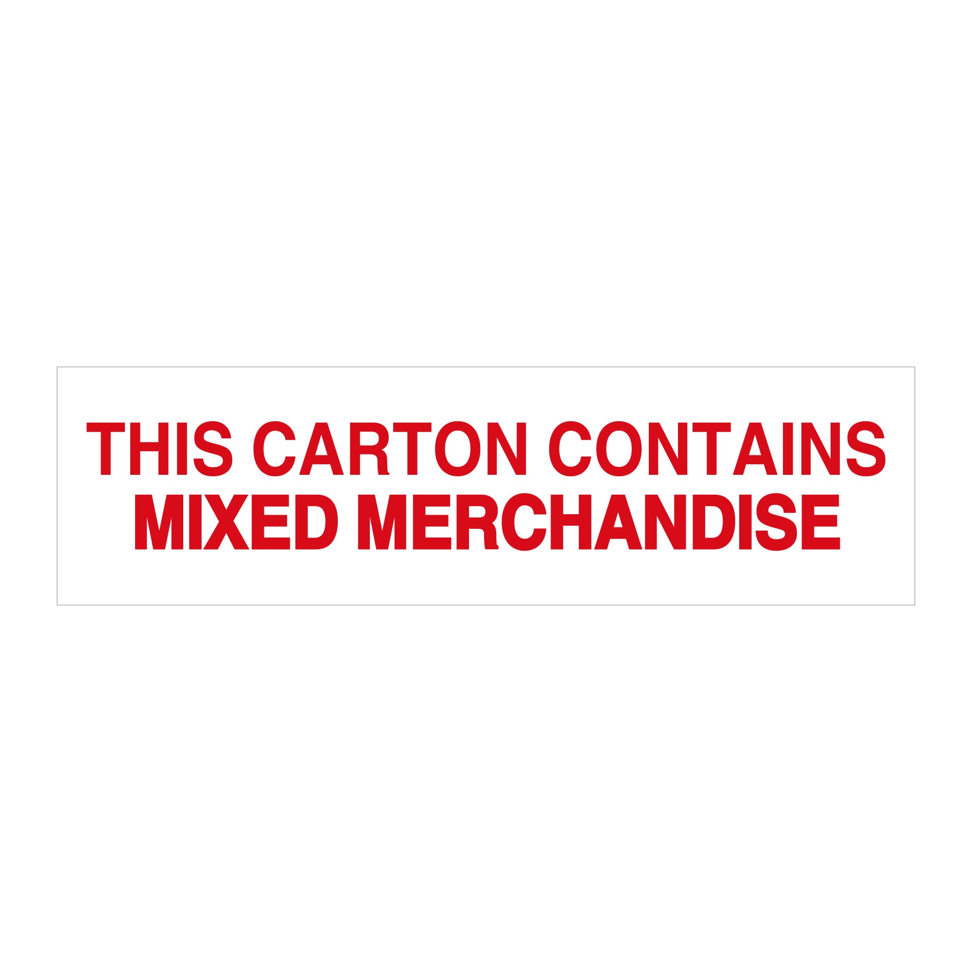 PrePrinted Tape, "THIS CARTON CONTAINS MIXED MERCHANDISE" (2" x 2 mil x 110yd)