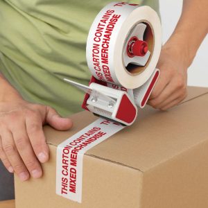 PrePrinted Tape, "THIS CARTON CONTAINS MIXED MERCHANDISE" (2" x 2 mil x 110yd)