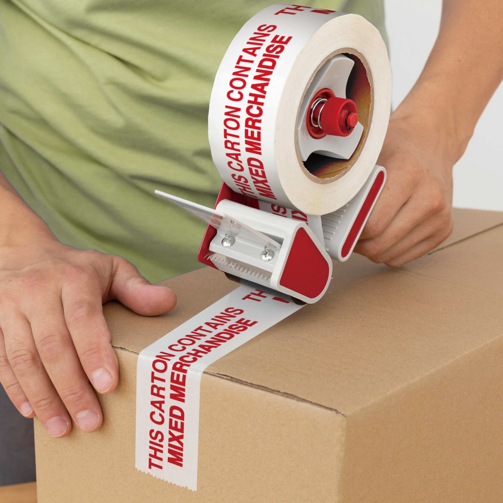 PrePrinted Tape, "THIS CARTON CONTAINS MIXED MERCHANDISE" (2" x 2 mil x 110yd)