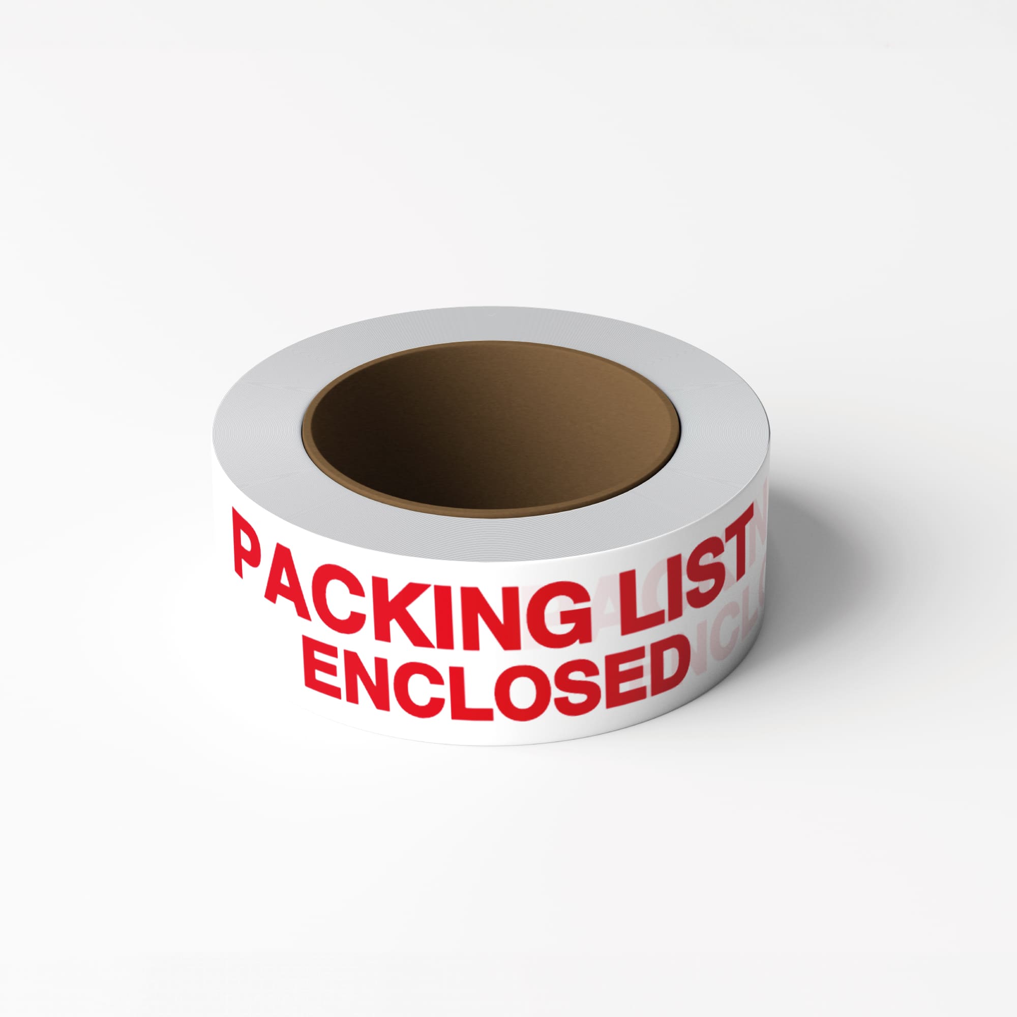 PrePrinted Tape, "PACKING LIST ENCLOSED" (2" x 2 mil x 110yd)