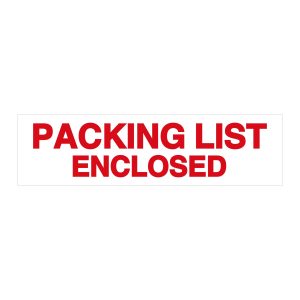 PrePrinted Tape, "PACKING LIST ENCLOSED" (2" x 2 mil x 110yd)