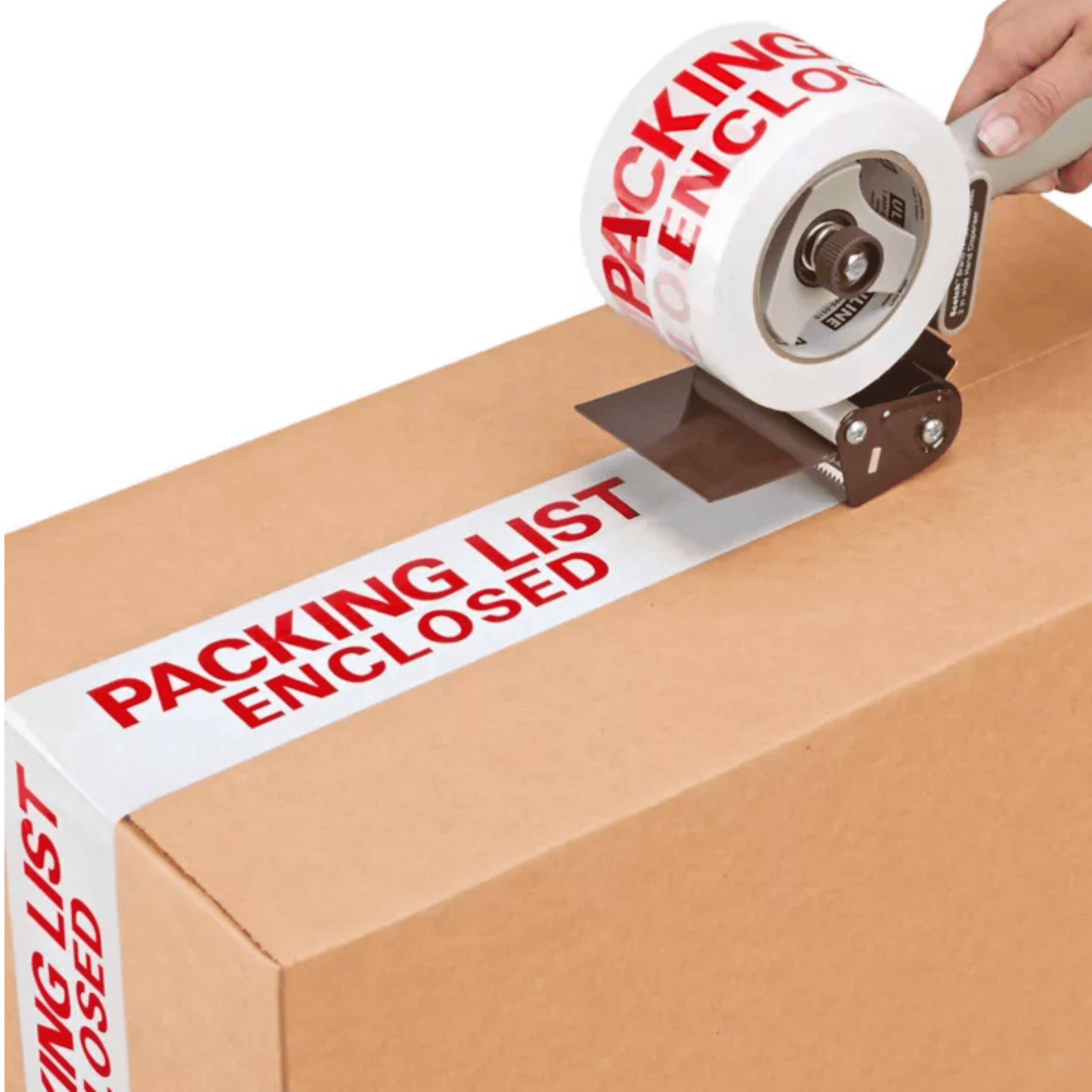 PrePrinted Tape, "PACKING LIST ENCLOSED" (2" x 2 mil x 110yd)