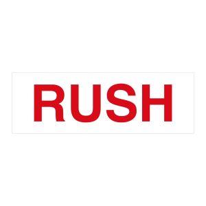 PrePrinted Tape, "RUSH" (2" x 2 mil x 110yd)