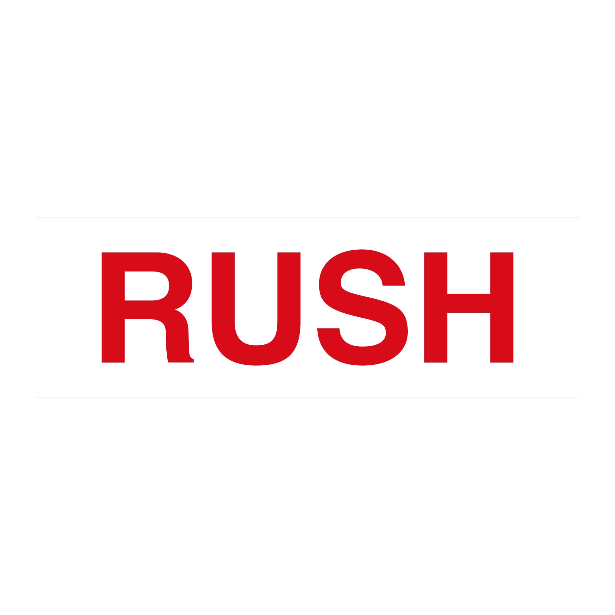PrePrinted Tape, "RUSH" (2" x 2 mil x 110yd)