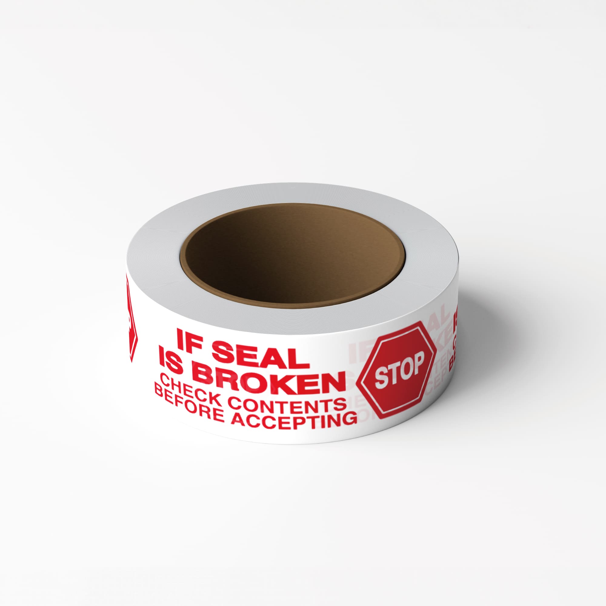 PrePrinted Tape, "STOP IF SEAL IS BROKEN" (2" x 2 mil x 110yd)