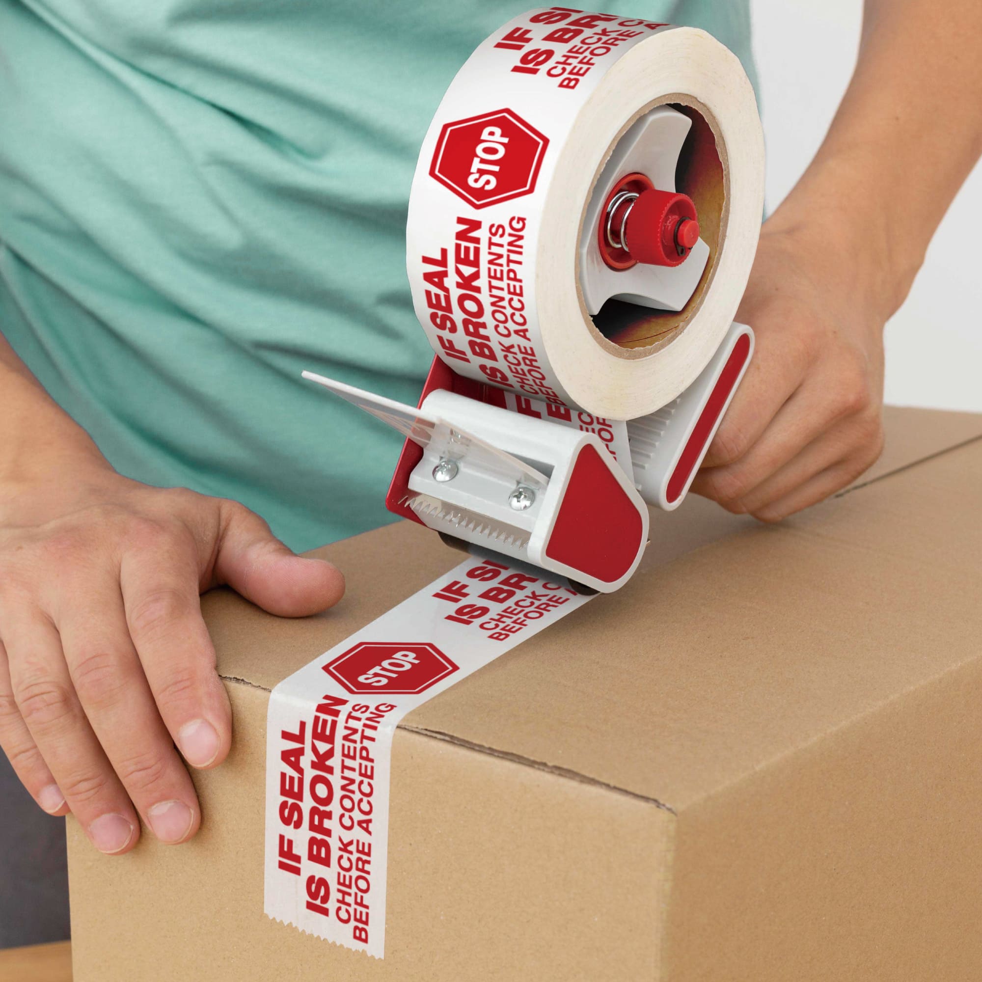 PrePrinted Tape, "STOP IF SEAL IS BROKEN" (2" x 2 mil x 110yd)